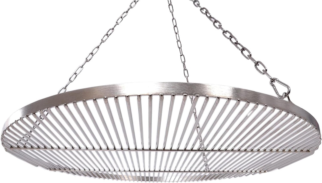Grillrost Ø 70 cm mit Kette Edelstahl 6 mm Grillstabdicke/Stababstand 10 mm für Schwenkgrill BBQ Dre
