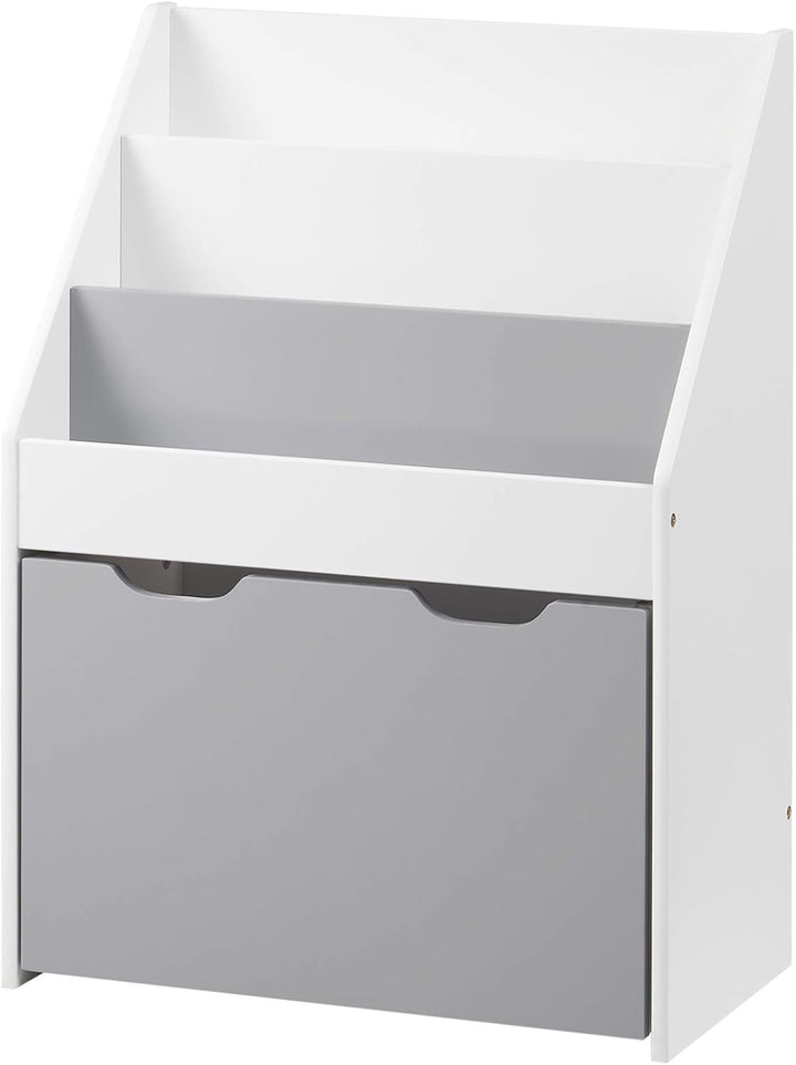 WOLTU KR004 Kinderregal Bücherregal Regal für Kinder, Spielzeugregal 3 Regale Aufbewahrungstruhe mit