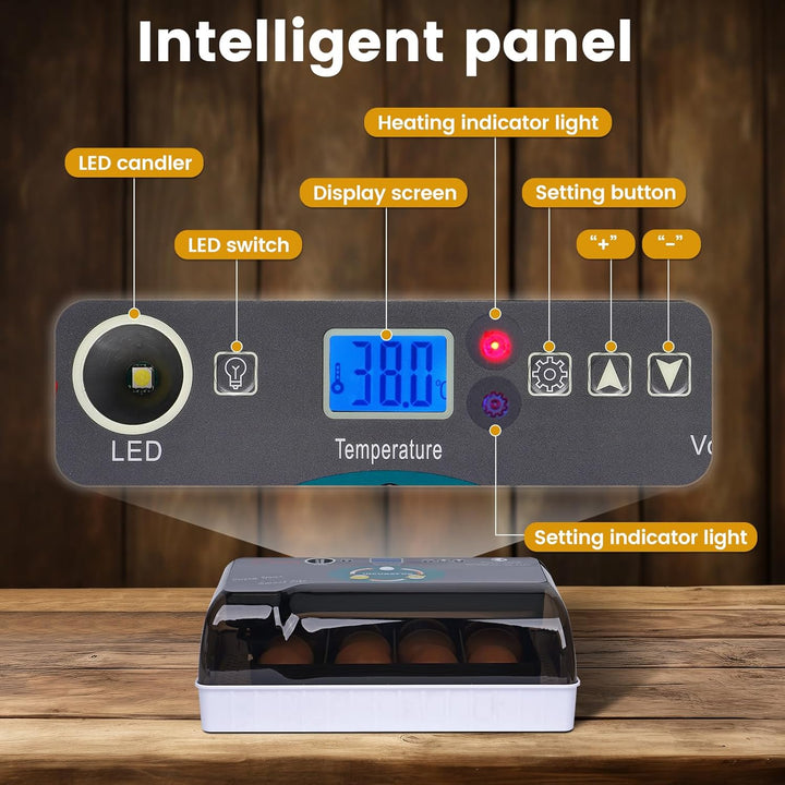 MUALROUS Brutmaschine Vollautomatisch 12 Arten Von Eierbrutschrank digitales Brutmaschine Mit Temper
