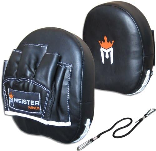 Meister MMA Lederhandschuhe Fokushandschuhe für MMA & Boxen 1 Paar – Schwarz