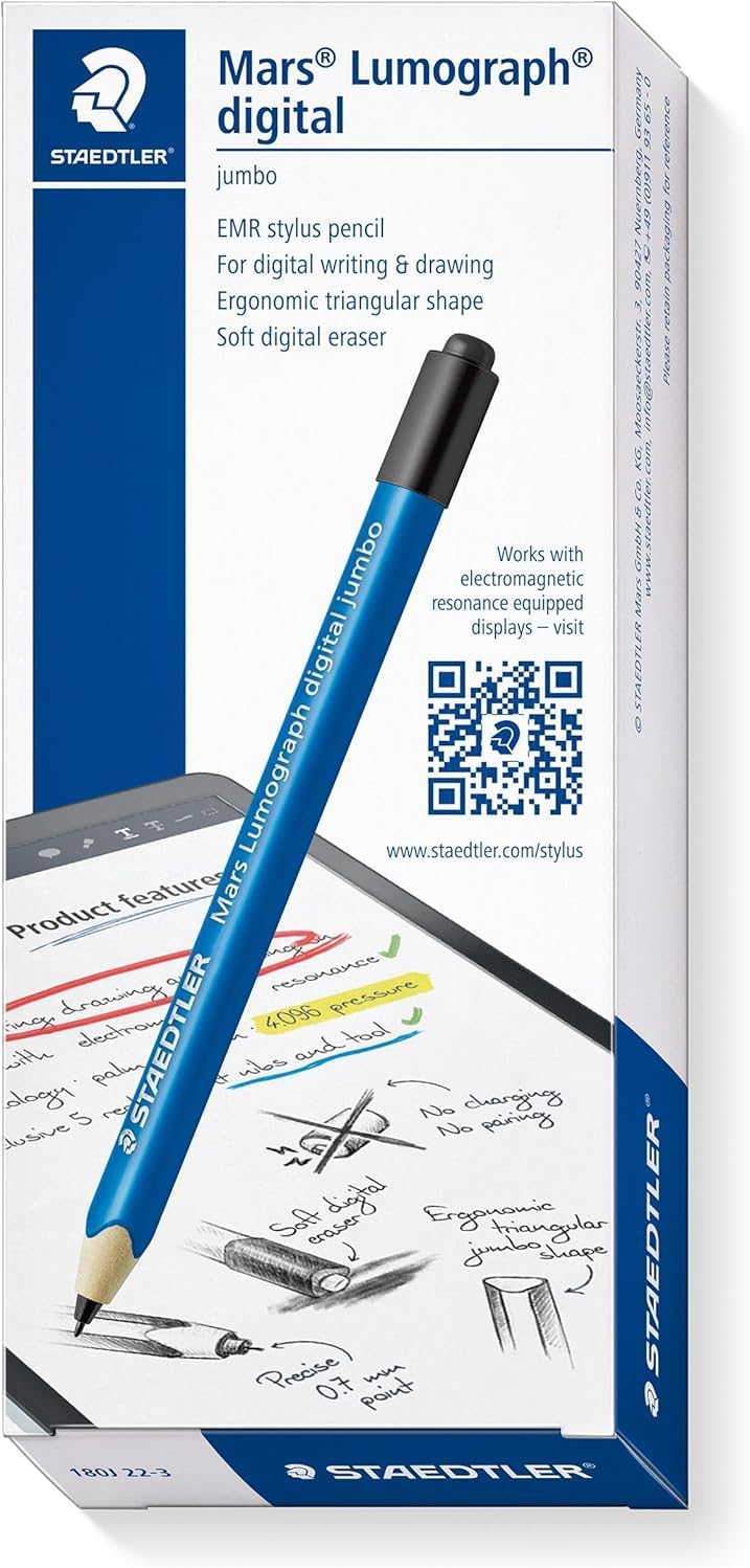 Staedtler Mars digital Jumbo 180J 22. EMR Stylus mit weichem digitalen Radierer. Eingabestift für di