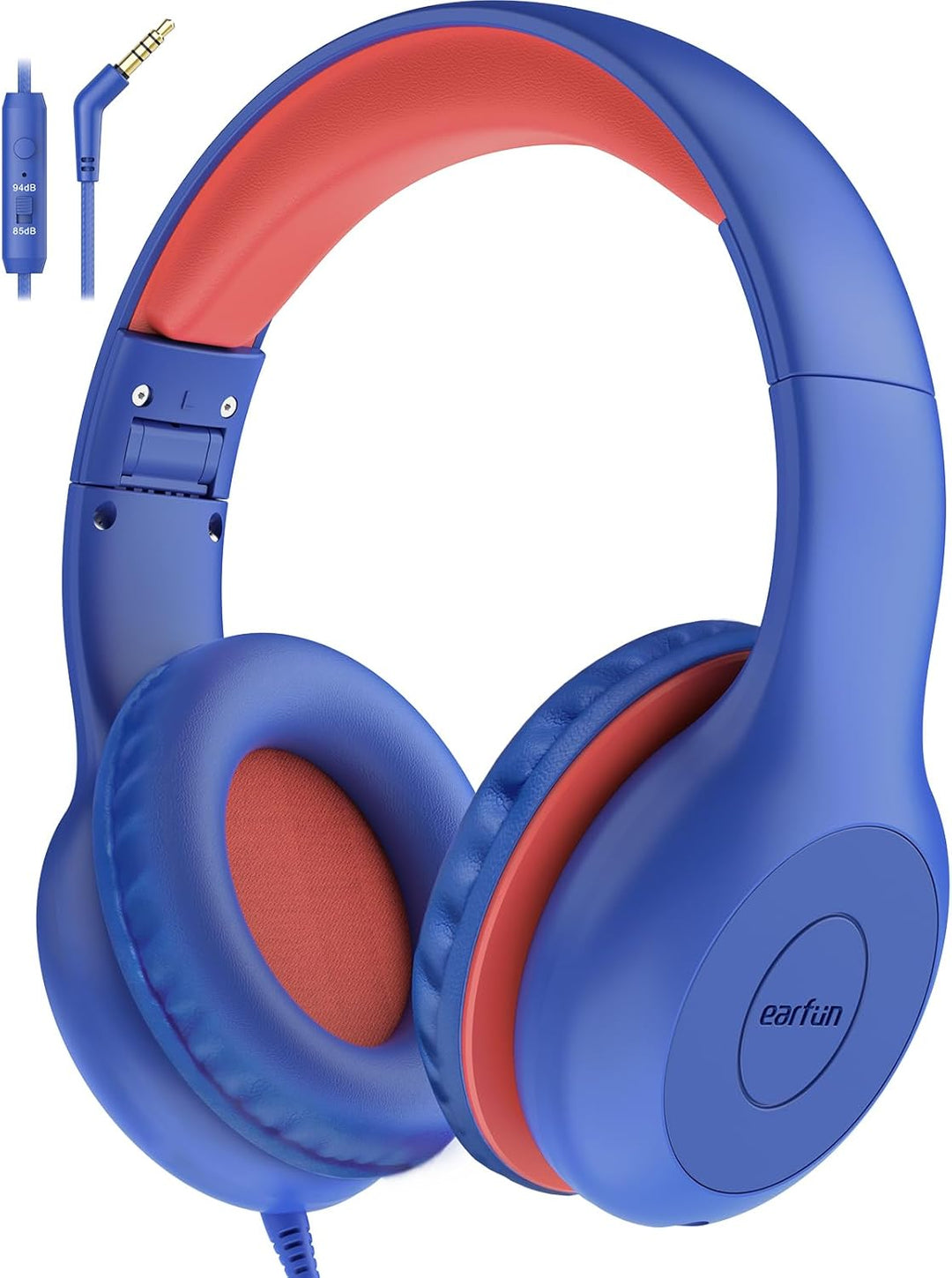 EarFun Kinder Kopfhörer, Kopfhörer Kinder mit Kabel, 85/94dB Lautstärkenbegrenzer, Faltbare, Einstel