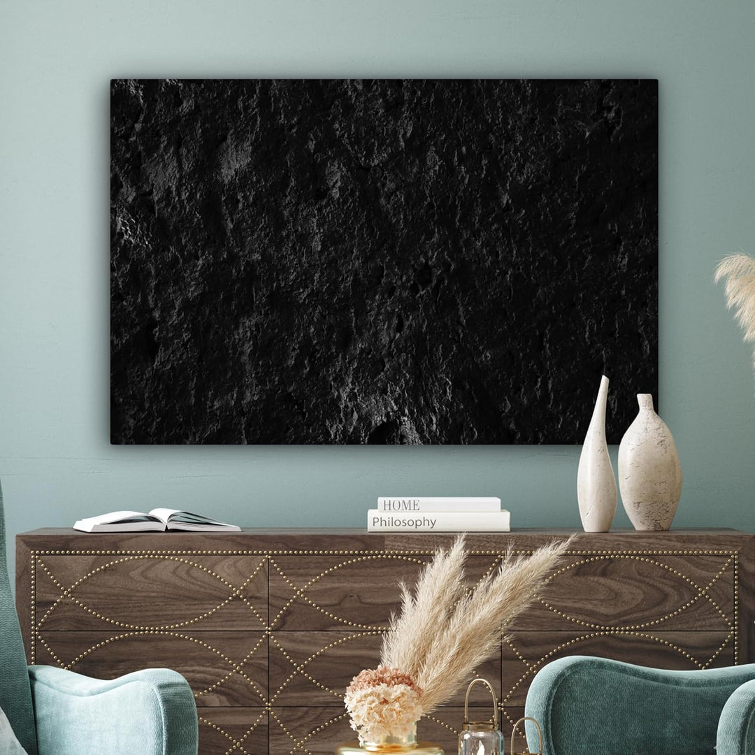 MuchoWow© Leinwand Schwarz Gross 120x80 cm XXL Deko Schlafzimmer Aesthetic Leinwandbilder Wohnzimmer