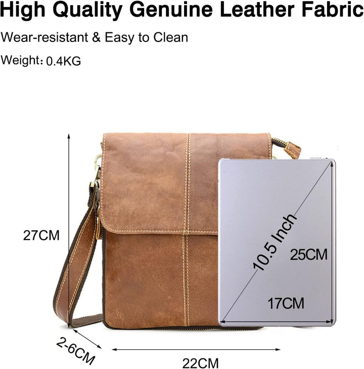 FANDARE Umhängetasche Herren Leder Handy Schultertasche Herrentasche zum Umhängen Wasserdicht Messen