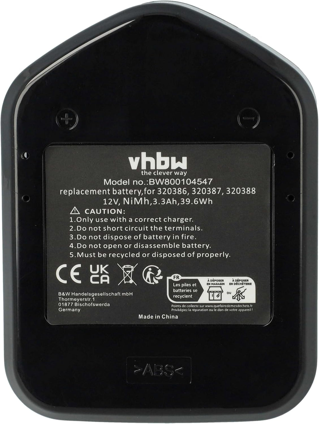 vhbw 1x Akku kompatibel mit Hitachi WR12DM2, WR 12DM2, WR12DMR, WR 12DMR Elektrowerkzeug (3300 mAh,
