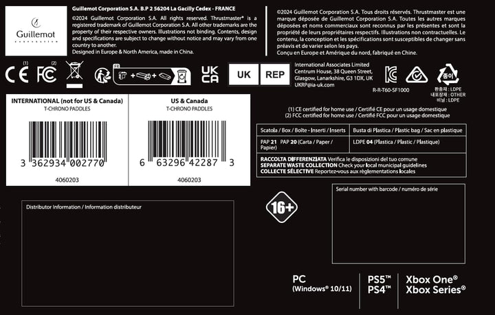 Thrustmaster T-Chrono Paddles, Push-Pull Paddle Shifters für SF1000