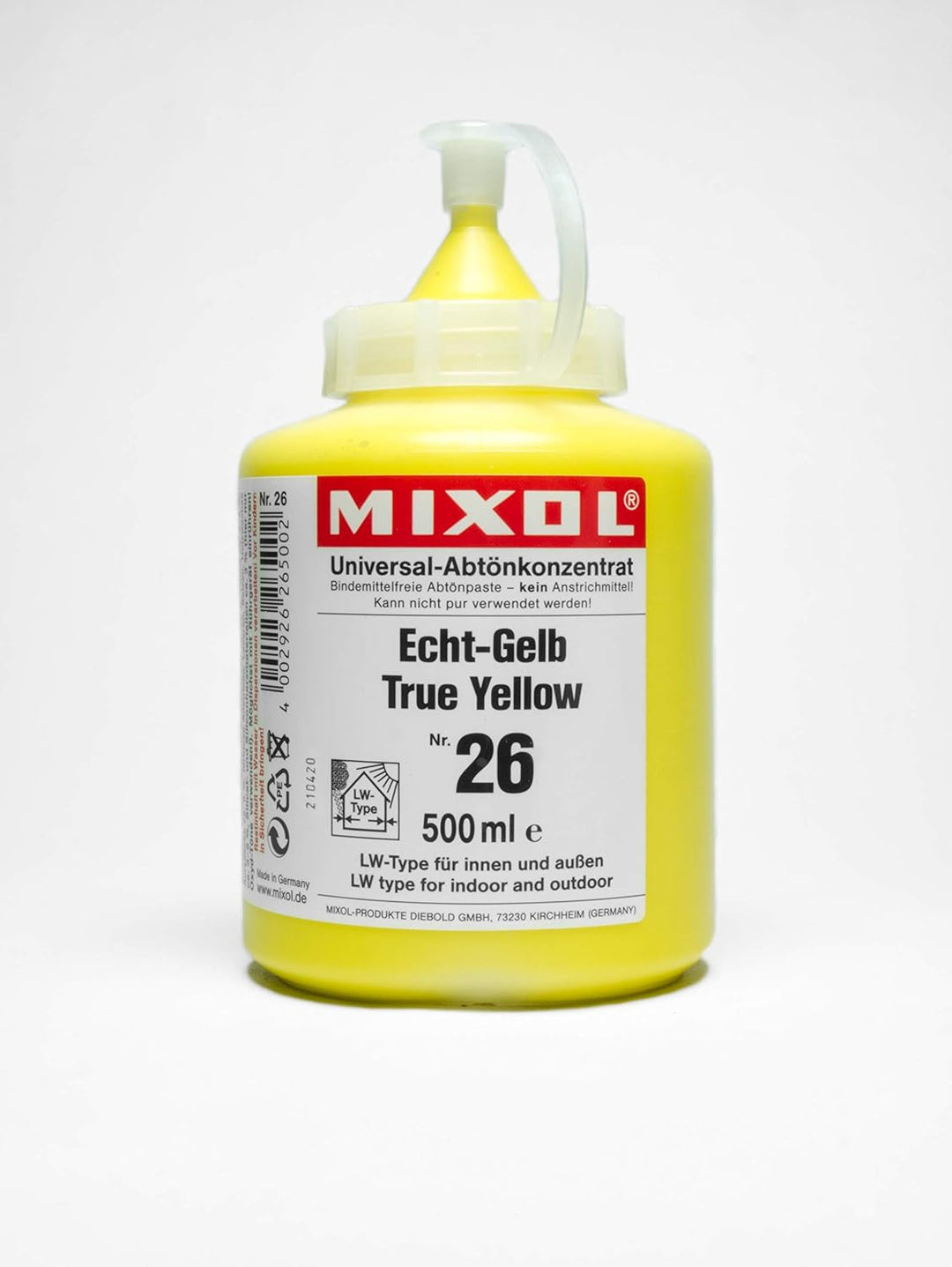 500ml MIXOL Universal-Abtönkonzentrat # 26 Echt-Gelb, Echt Gelb, 500 ml, 4002926265002 500 ml (1er P