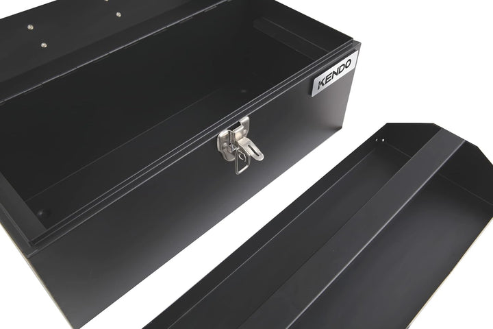 KENDO Werkzeugkasten leer - Masse: L41 x B18 x H19,5 cm - Werkzeugkiste Metall - Freitragende Werkze