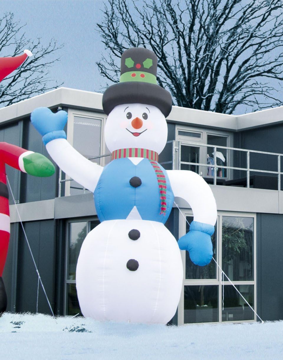 infactory XXXL Schneemann: Selbstaufblasender XXL-Schneemann mit LED-Innenbeleuchtung, 6 m, IP44 (Sc