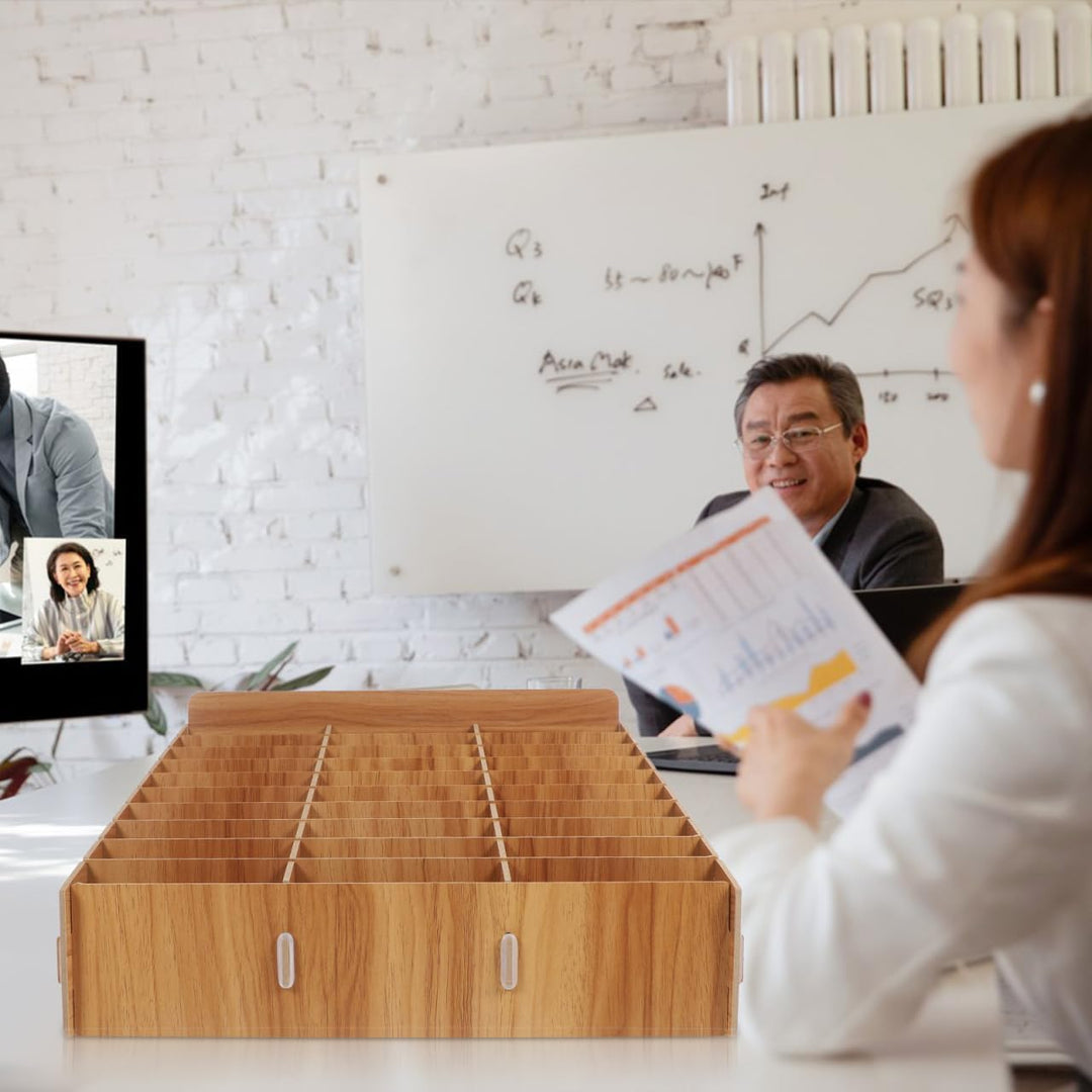 TOPBATHY Handy Box Schule Handy-Aufbewahrungsbox 30-Fächer- -Handy-Desktop-Organizer Telefonmanageme