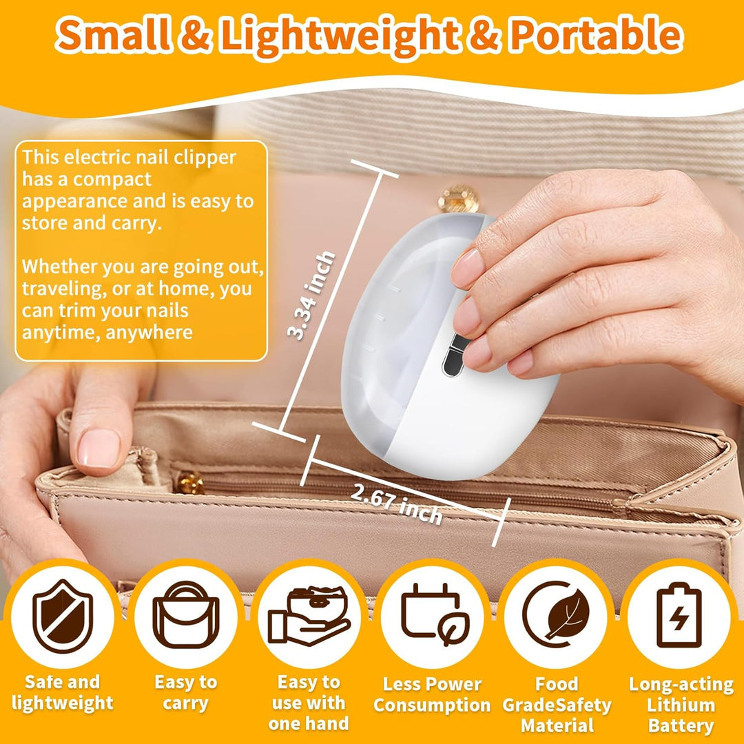 Elektrischer Nagelknipser mit Licht und 2 Geschwindigkeiten, 2-in-1-Design automatischer Baby-Nagels