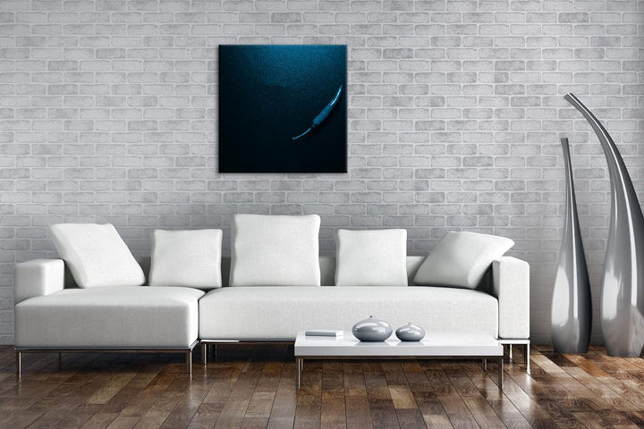 deyoli super scharfe Chilischote Format: 60x60 Effekt: Monocrome Blau als Leinwandbild, Motiv fertig