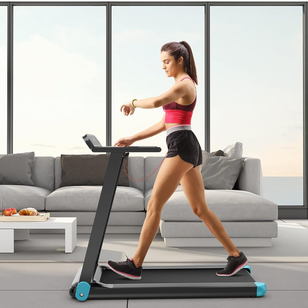 COSTWAY Elektrisches Laufband App-kontrolliert | Bluetooth | 3 Modi 12 voreingestellte Programme | L
