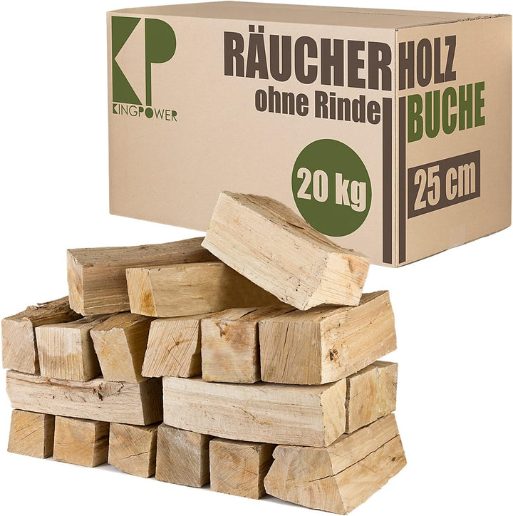 Buche Smoker Holz Räucherholz Brennholz 10-30 kg Buchenholz ohne Rinde 25 cm Kaminholz Smoke Feuerho