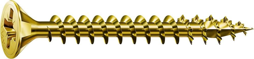 SPAX Universalschraube, 5,0 x 60 mm, 500 Stück, Kreuzschlitz Z2, Senkkopf, Vollgewinde, 4CUT, YELLOX