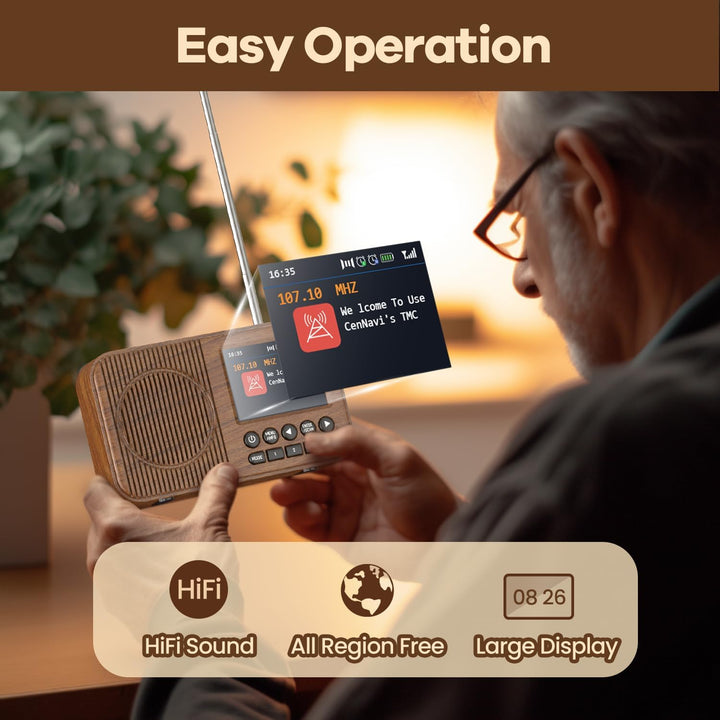 Arafuna DAB Radio, DAB Plus Radio mit 2,4" Farbdisplay, FM Radio mit Bluetooth, Küchenradio mit 60 V