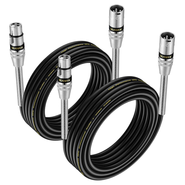 NUOSIYA XLR Kabel 6m 2Pack Symmetrisches Mikrofonkabel, Metallfeder SR Design XLR-Stecker auf Buchse