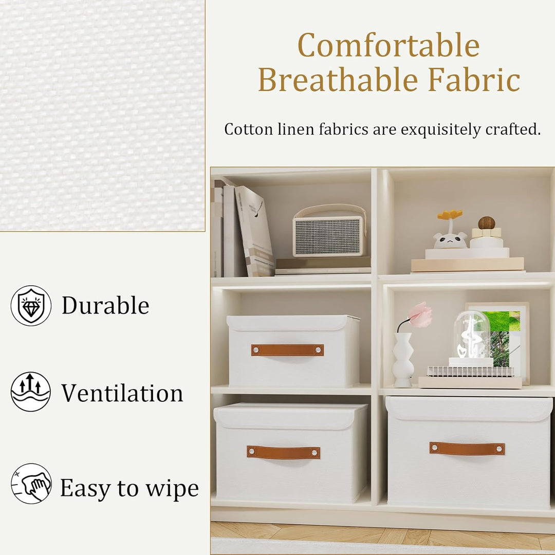 OUTBROS 3 Stück Aufbewahrungsboxen mit Deckel, 38 x 25 x 25 cm, faltbare Stoffboxen, Aufbewahrungskö