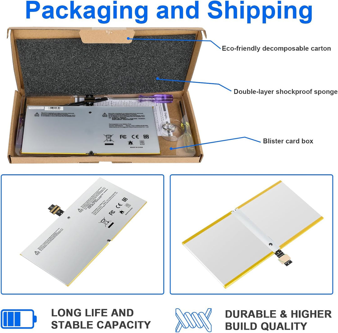 ASUNCELL 38.2Wh G3HTA027H DYNR01 Laptop Akku für Surface Pro 4 Pro 4 1724 Serie 7.5V