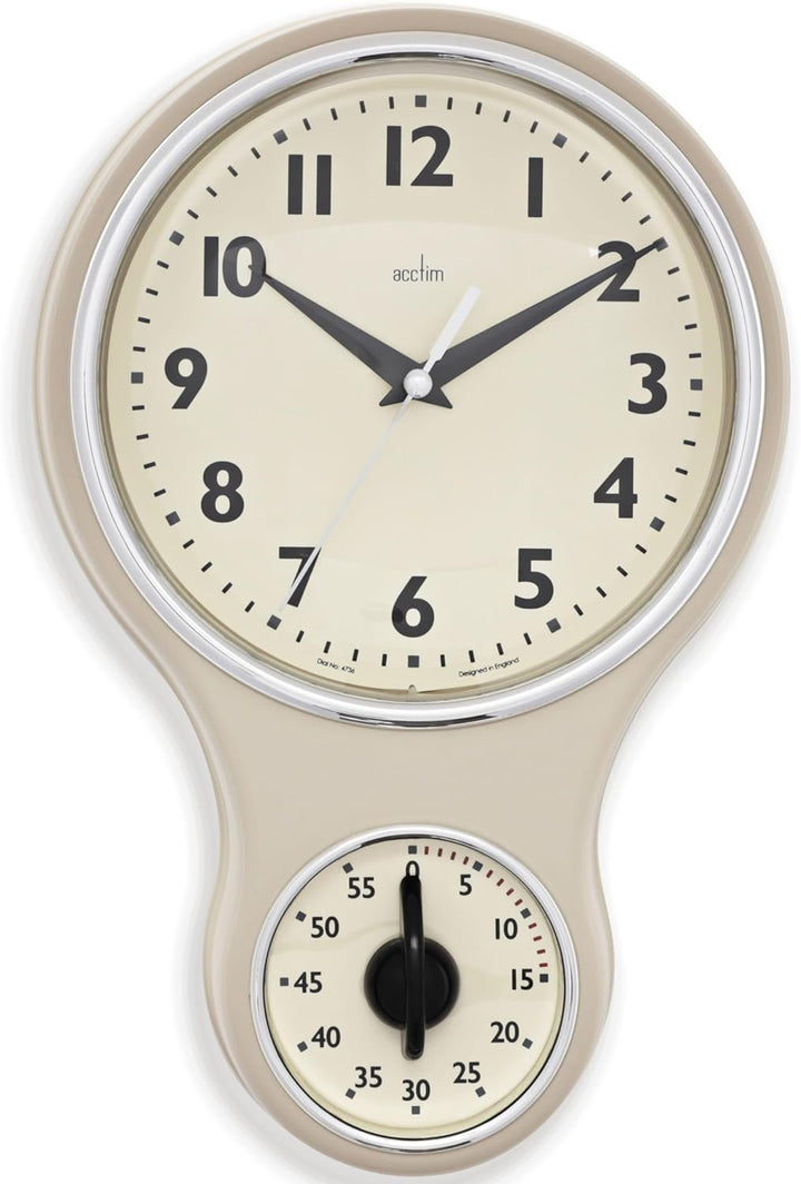 Acctim 21592 Kitchen Time Wanduhr, Cremefarben