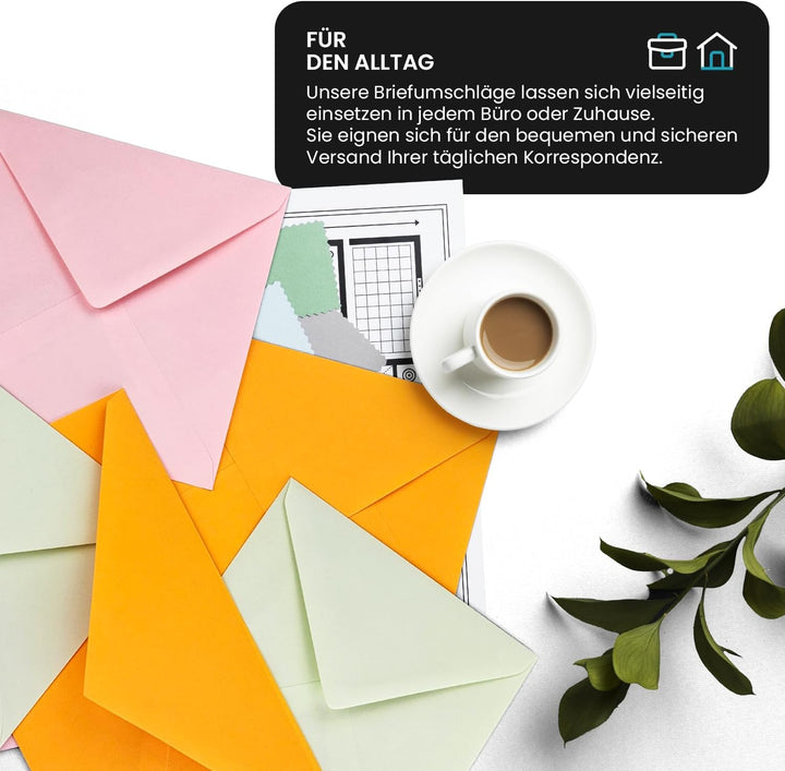 Netuno 1000 Brief-Umschläge Grün DIN B6 125x 175 mm 80g Rainbow Briefkuverts farbig Spitzklappe ohne