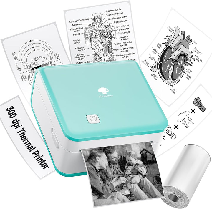 Phomemo M02 Pro 300 DPI Mini Tragbarer Drucker Bluetooth Thermodrucker Drucker für Handy, Kompatibel