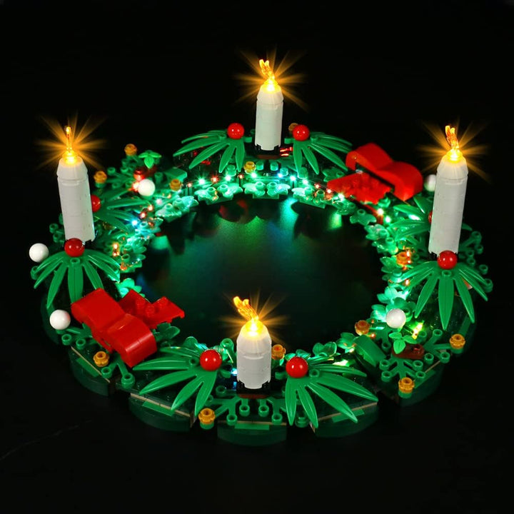 LocoLee Led Licht Set Kompatibel mit Lego Adventskranz, Led Beleuchtungs Set Compatible with Lego 40