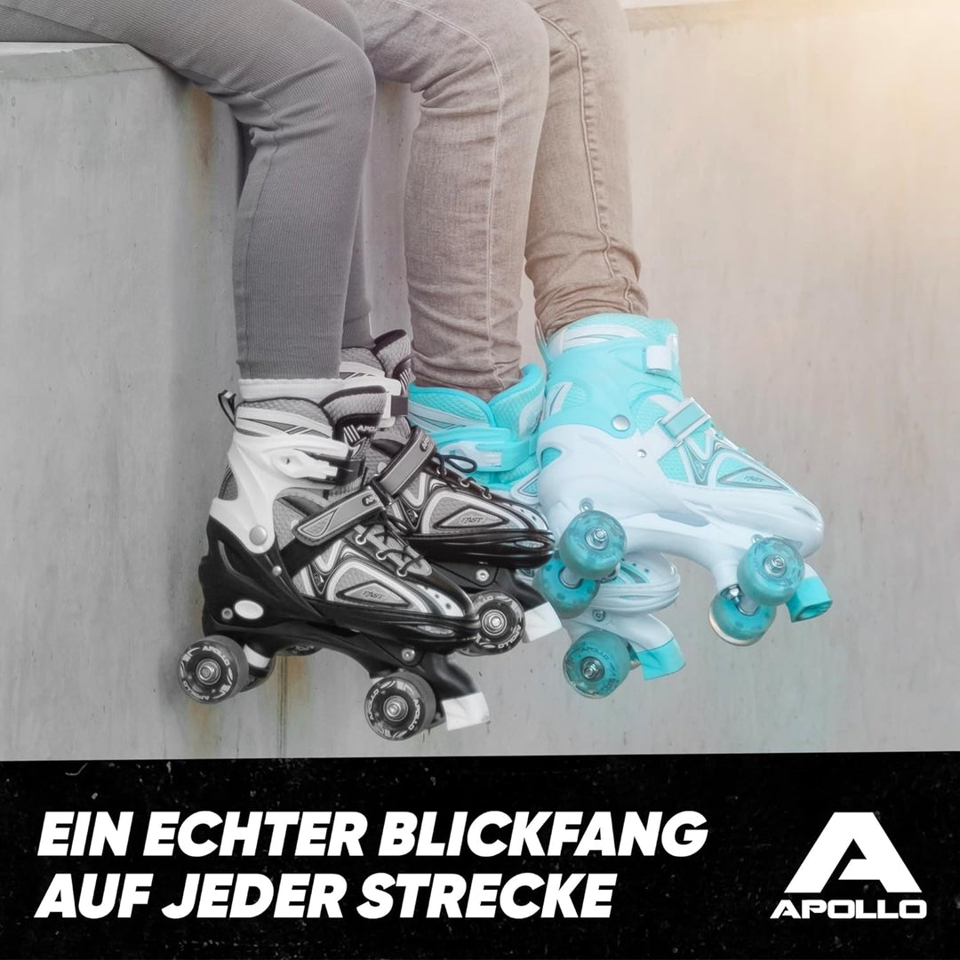 Apollo Super Quad X Pro | verstellbare Rollschuhe für Kinder | komfortable, grössenverstellbare LED