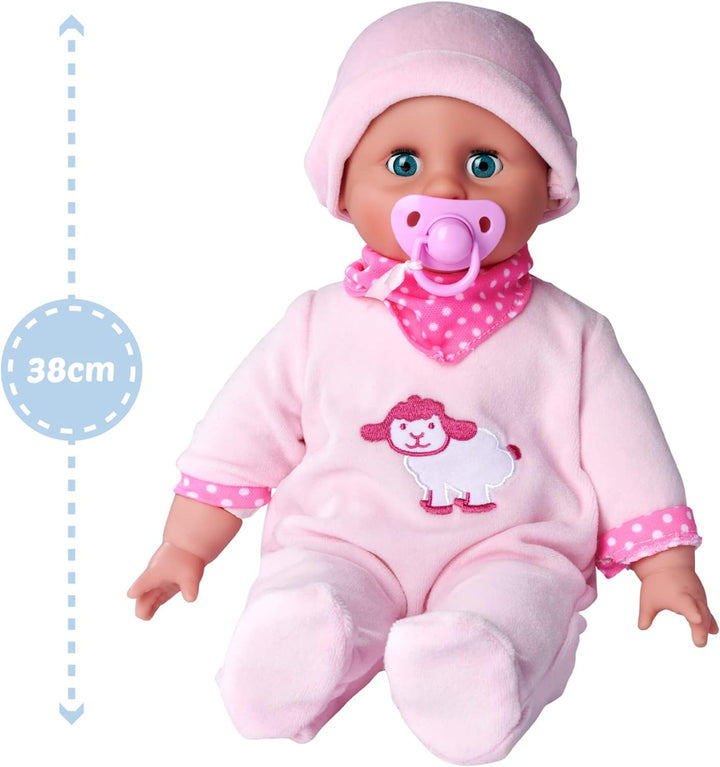 Simba 105140009 - Laura Bottle Feeding, Weichkörperpuppe mit Schlafaugen, trinkt vom Fläschchen und