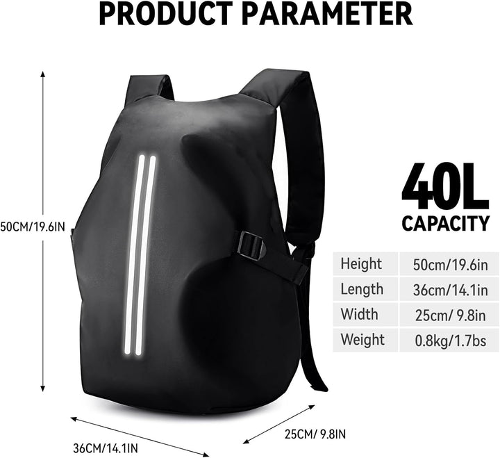 HYC00 Motorradrucksäcke für Herren Damen, Motorradrucksack Wasserdichter Helmrucksack, Rucksack Moto