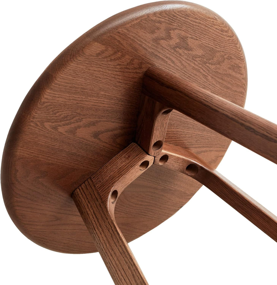 Beistelltisch rund Massiv Walnussholz für Wohnzimmer Premium Sofa Tisch Minimales Skandinavisches De