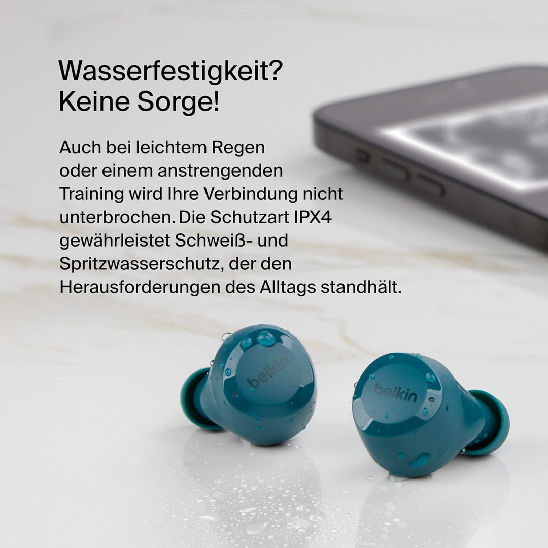 Belkin SoundForm Bolt True Wireless In-Ear-Kopfhörer, kabelloser Kopfhörer mit Mikrofon, Akkulaufzei