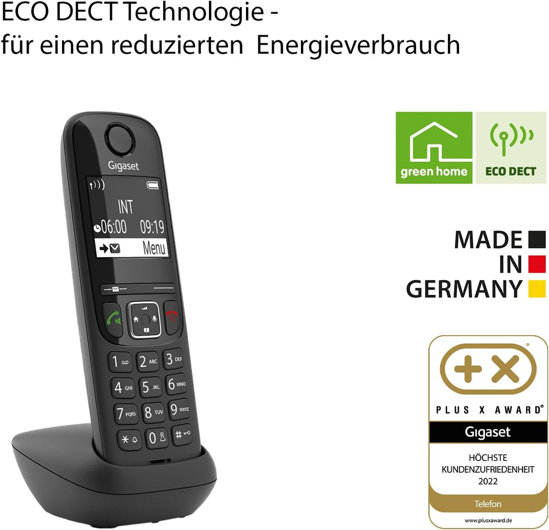 Gigaset AS690 Duo - 2 Schnurlose Telefone - grosses, kontrastreiches Display - brillante Audioqualit