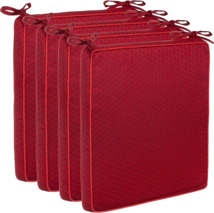 Brandsseller Outdoor Garten Sitzkissen Auflagen Kissen mit Paspel - Waben-Optik - Schmutz- und Wasse