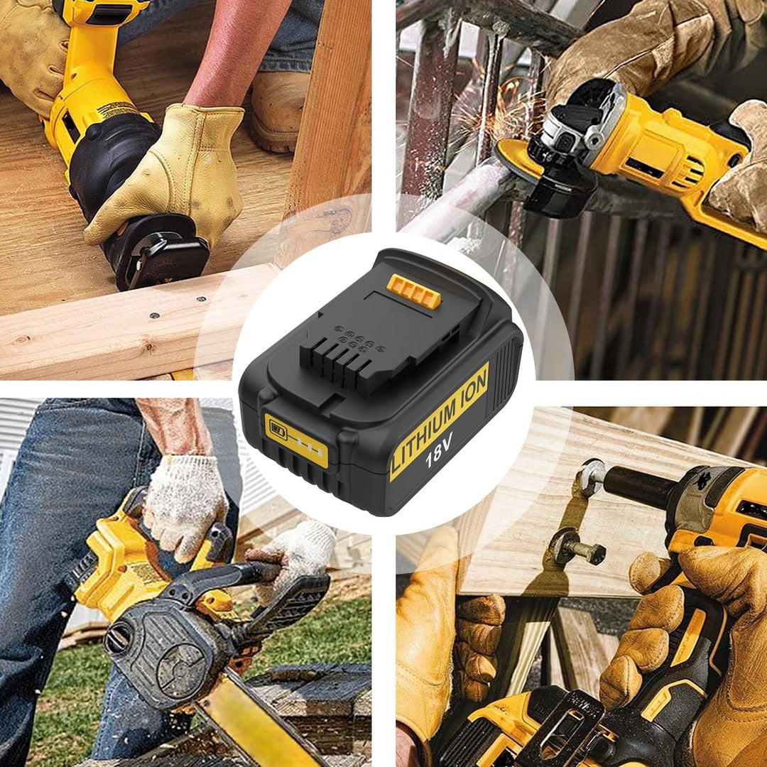 Energup 2 Stück 18V 5.0Ah Ersatzakku + DCB102 Ladegerät für Dewalt Akku 18V DCB184 DCB200 DCB182 DCB