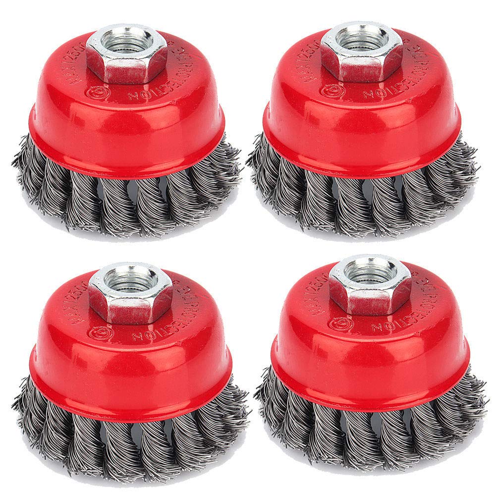 Estink Drahtbürste Winkelschleifer, Topfbürste Und Kegelbürste, 4pcs Gezopfte Schleifbürste Für Wink