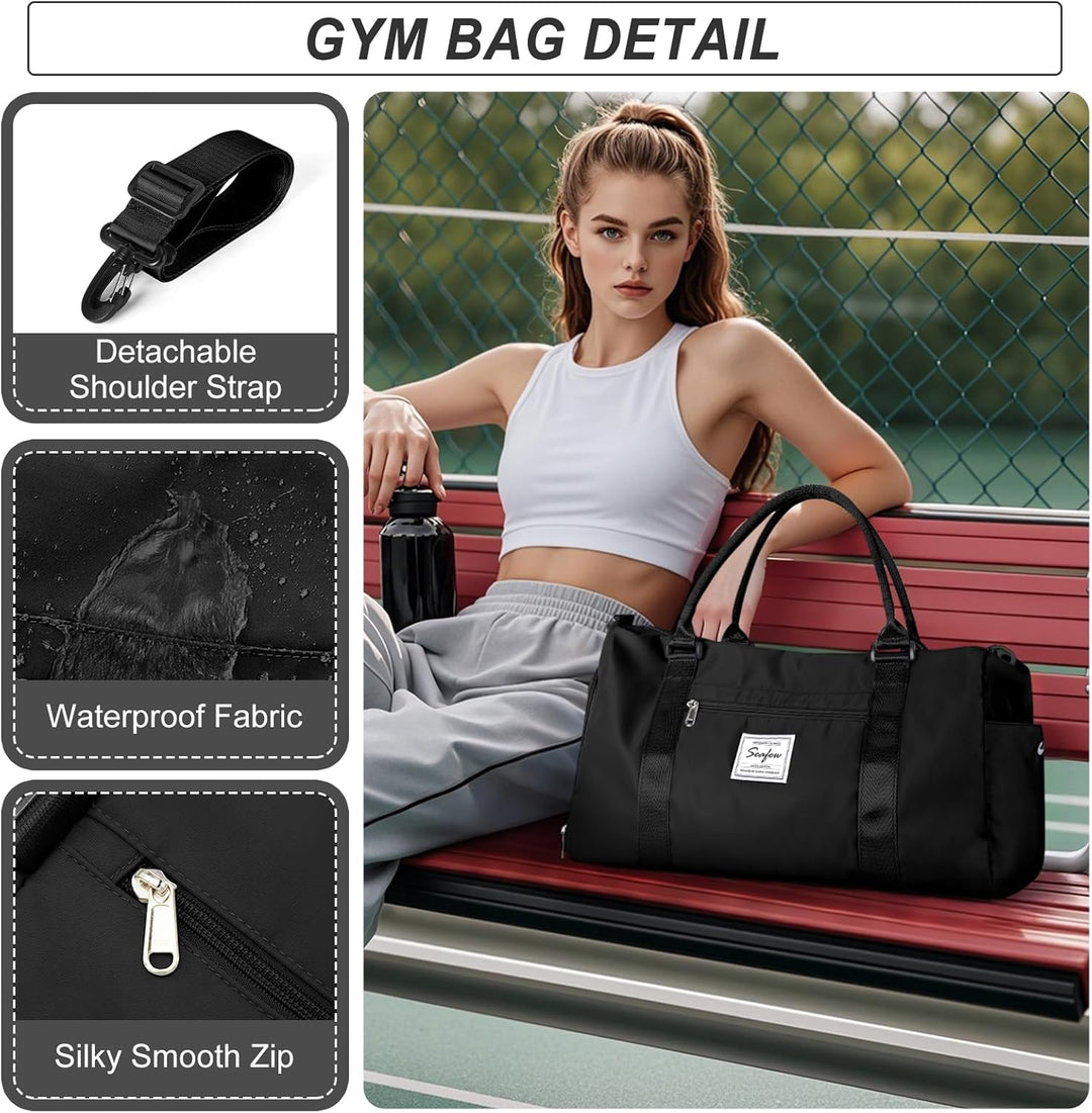 HYC00 Sport Duffel Bag Damen Handgepäck Sporttasche für Damen Herren mit Nassfach & Schuhfach, Reise