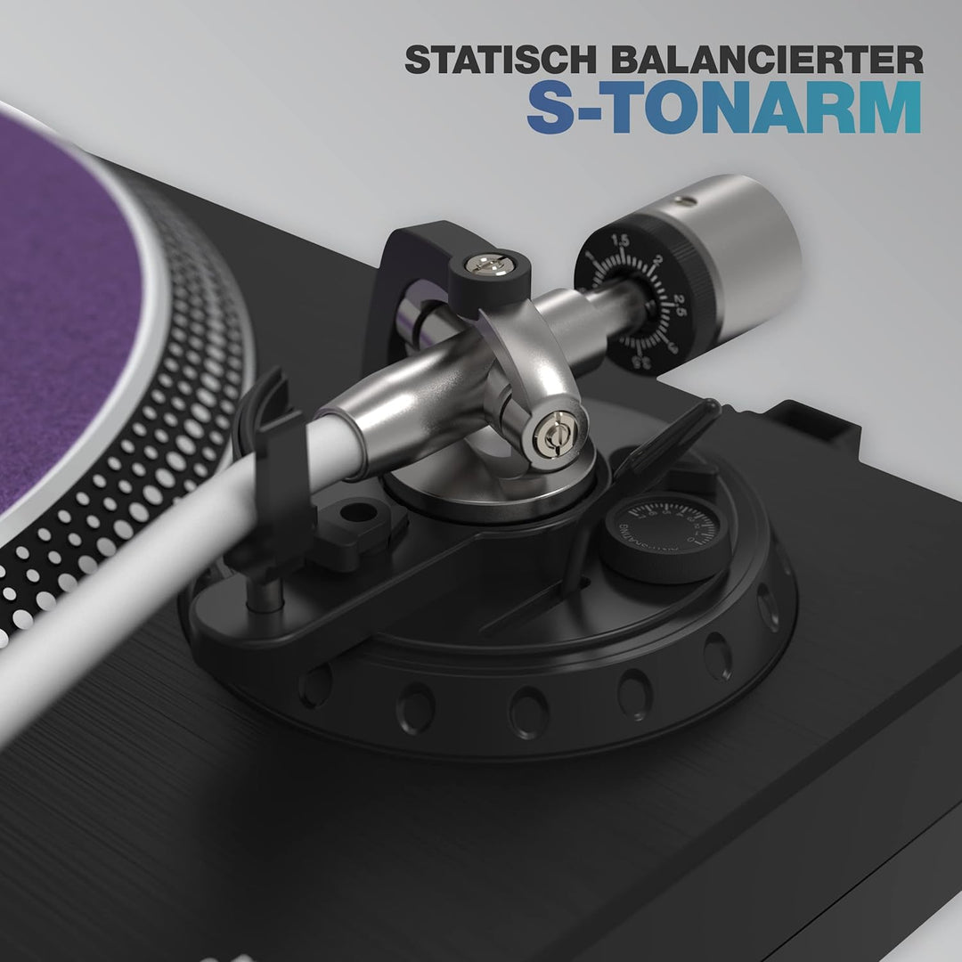 Glorious VNL-500 USB | Quarzgesteuerter Plattenspieler mit Direktantrieb, Ideal als Abspielgerät für