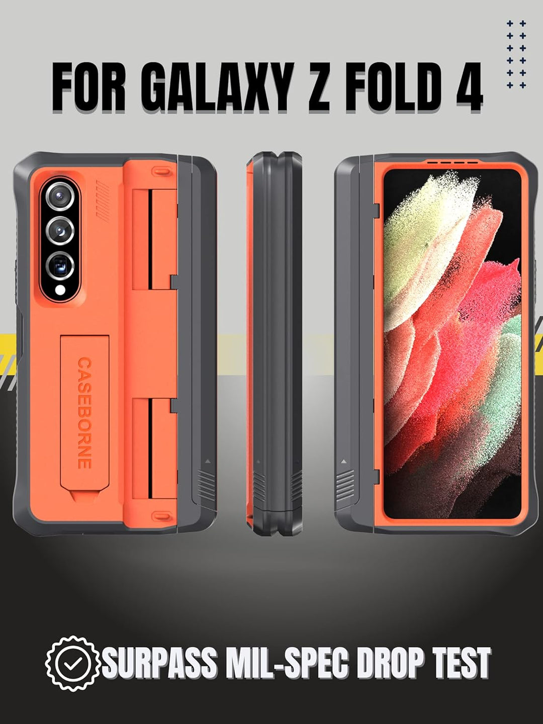 CaseBorne V Kompatibel mit Samsung Galaxy Z Fold 4 Case - Vollschutzhülle mit Semi-Auto Scharnier-Co