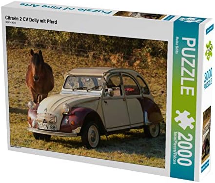 CALVENDO Puzzle Citroën 2 CV Dolly mit Pferd 2000 Teile Lege-Grösse 90 x 67 cm Foto-Puzzle Bild von