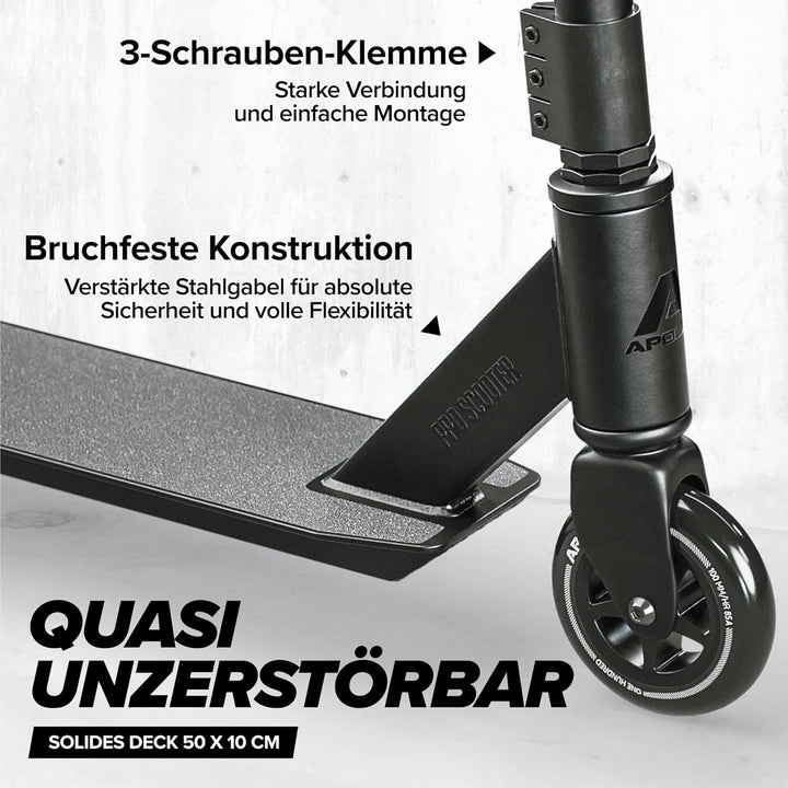 Apollo Stunt Scooter - Genius Pro | Robuster Kinder Scooter mit ABEC 9 Kugellager | Trick Roller, Tr