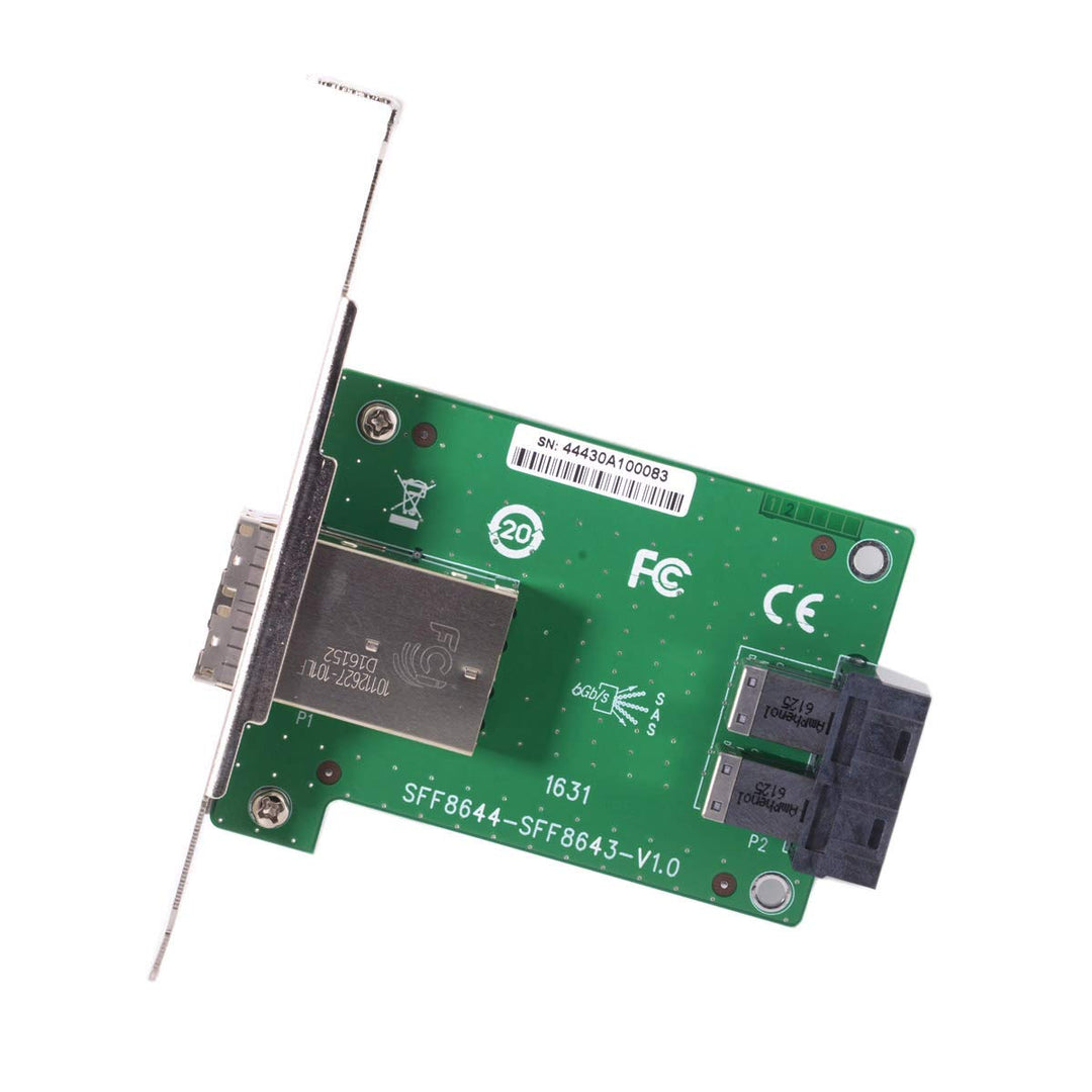 Cablecc Mini SAS HD SFF-8644 auf interne SAS HD SFF-8643 PCBA Buchse Adapter mit Low-Profile-Halteru
