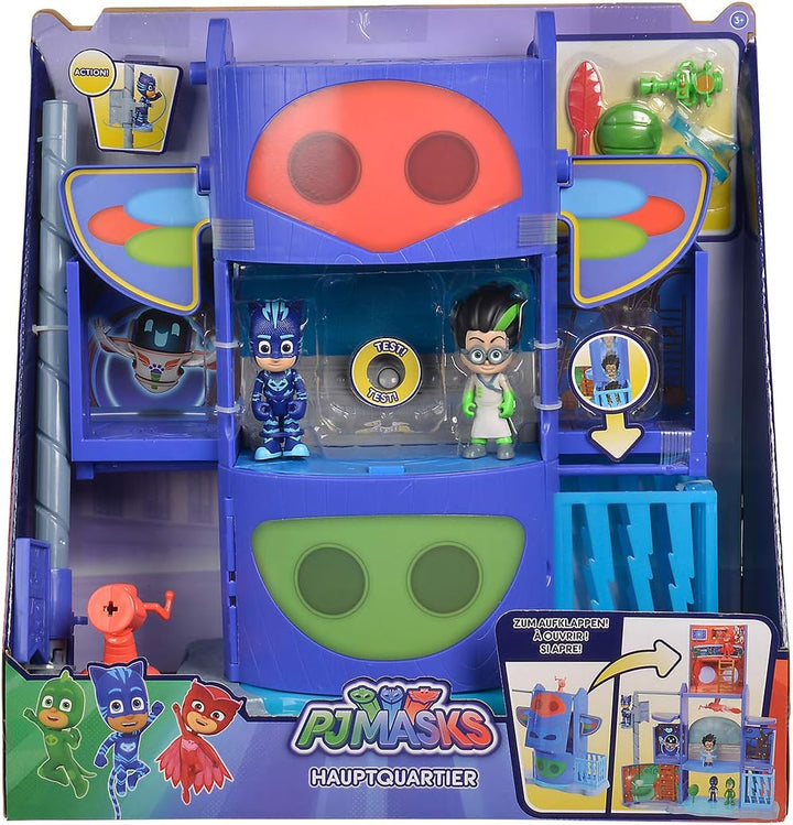 Simba 109402375 - PJ Masks Hauptquartier / Mission Control Spielset / mit Catboy und Romeo Figur / P