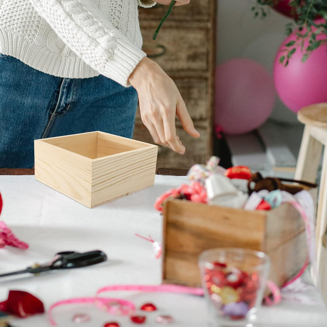 Rustikale Holzkisten, unbehandeltes Gehäuse: Holzkiste zum Basteln, Heimdekoration und Tafelaufsatz,