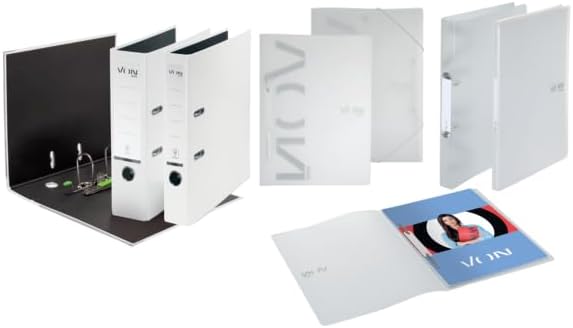VON Leitz Ordner A4, 25er Pack, Karton mit Kunststoffeinband, 50 mm Rückenbreite, Für 350 Blatt, Bla