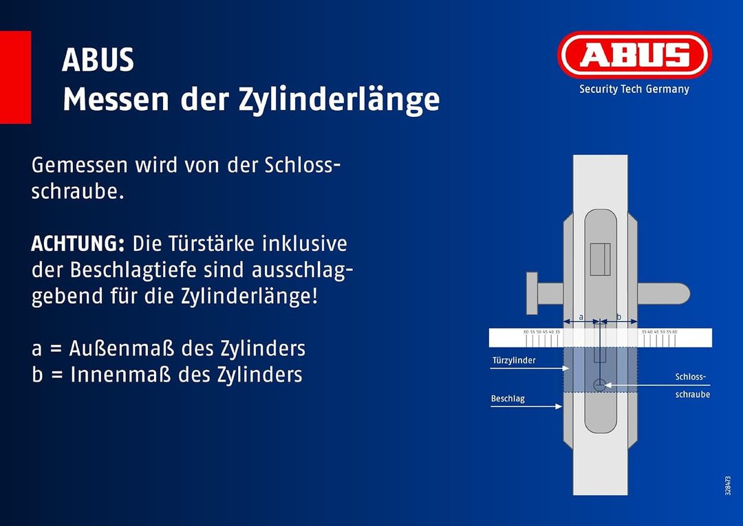 ABUS Profil-Zylinder K82N 10/30 mit Knauf 26691, 10/30