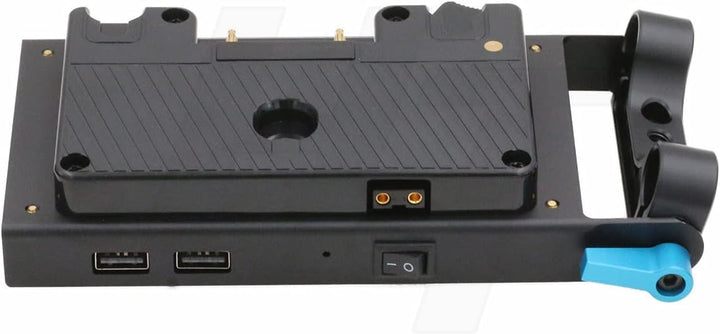 HangTon Gold Mount Batterieplatte 7 Wege D-Tap DC USB Ausgang 15 mm Stabklemme Adapter Netzteil für