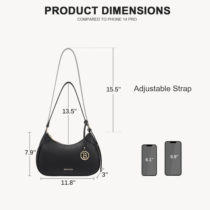 BOSTANTEN Damen Henkeltaschen Klein Handtaschen Schultertasche für Frauen Shopper Tasche Schwarz, Sc