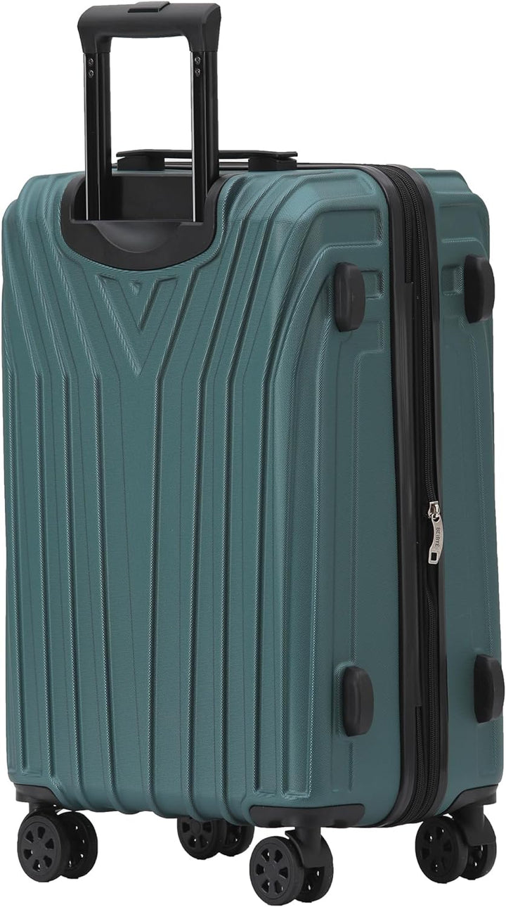 BEIBYE Kofferset Rollkoffer Koffer Hartschale,TSA Schloss, Zwillingsrollen, Erweiterung (Dunkelgrün,