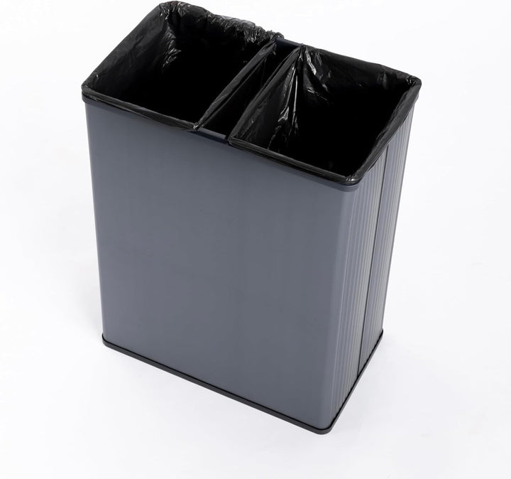 Curver Keter Verto Recycle 54L Mülleimer für Küche, zwei Fächer, einfache Sortierung, offen, schlank